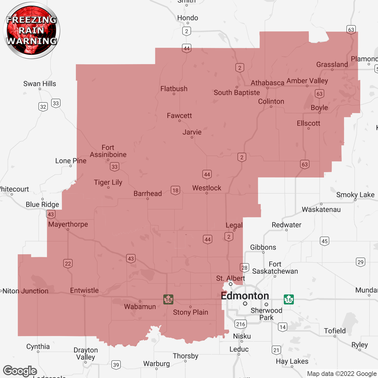 Freezing Rain Warning Issued