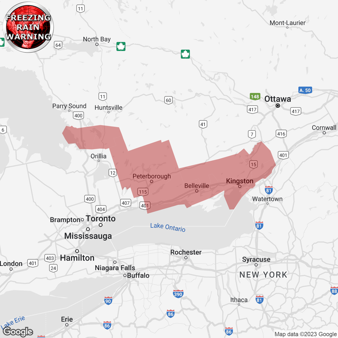Freezing Rain Warning Issued