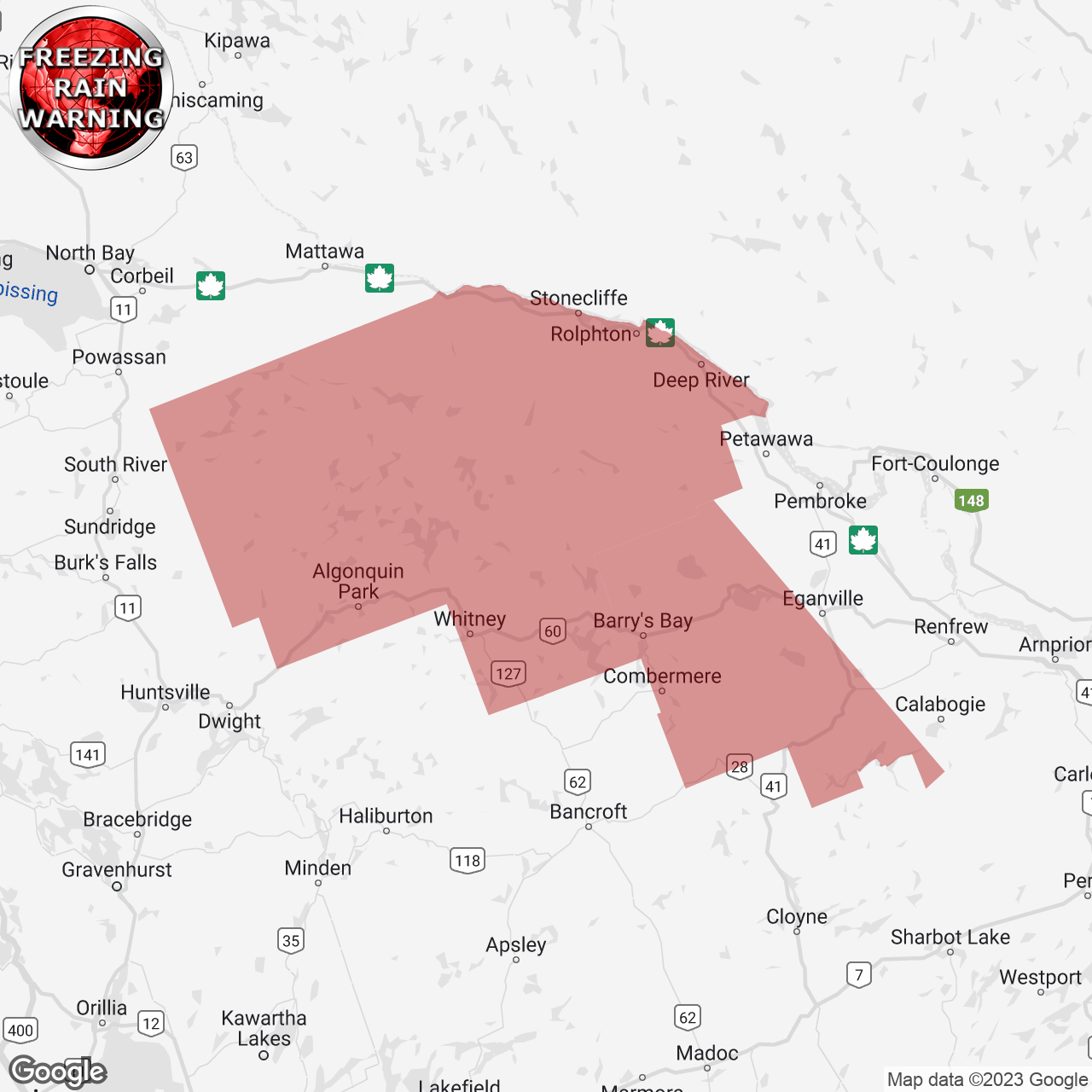 Freezing Rain Warning Issued