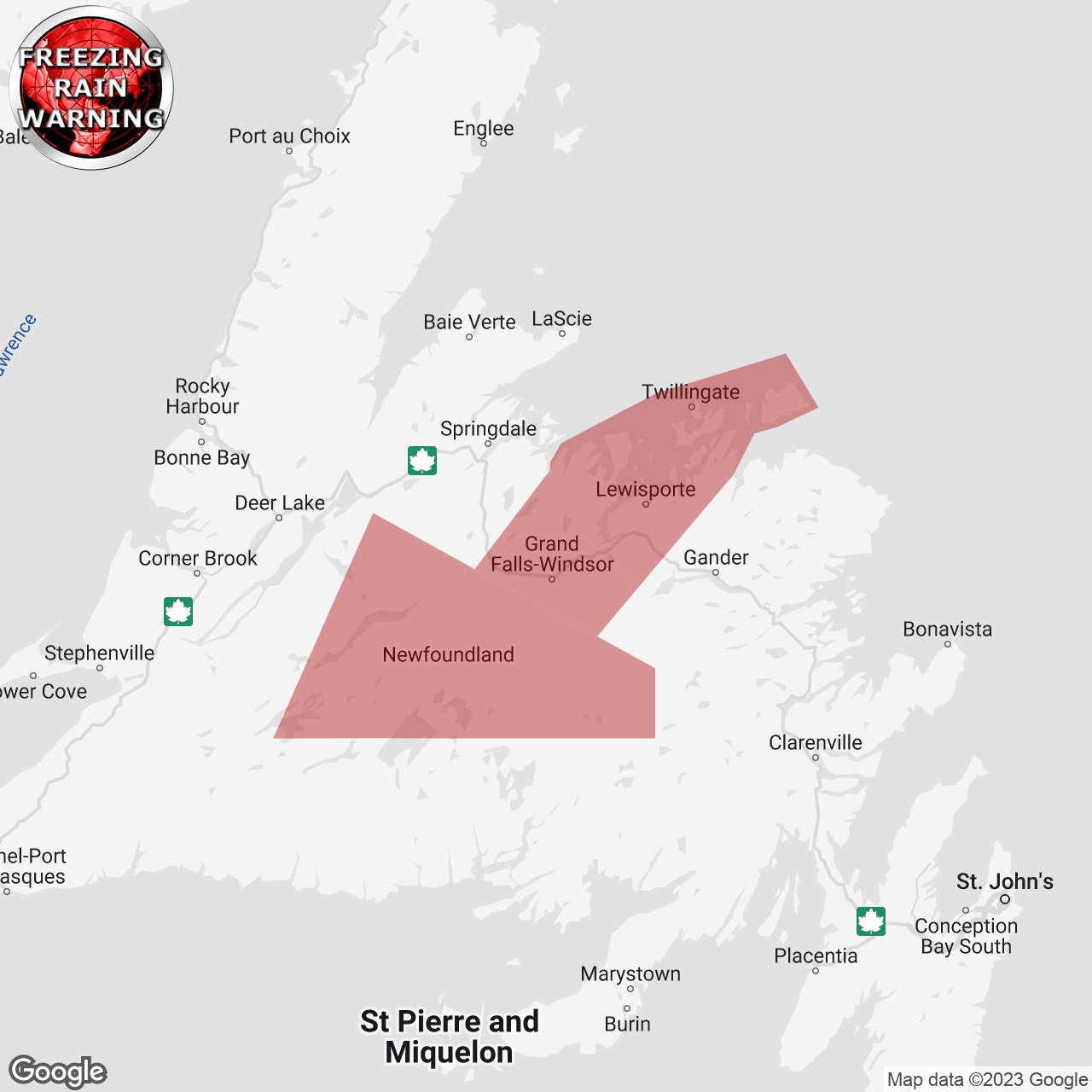 Freezing rain warning issued