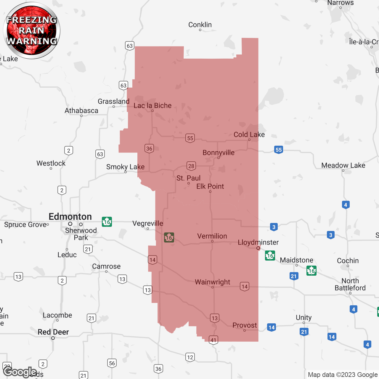 Freezing Rain Warning Issued