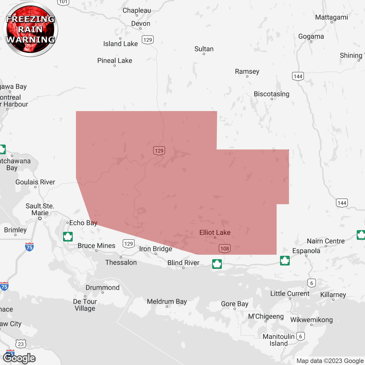 Freezing Rain Warning Issued