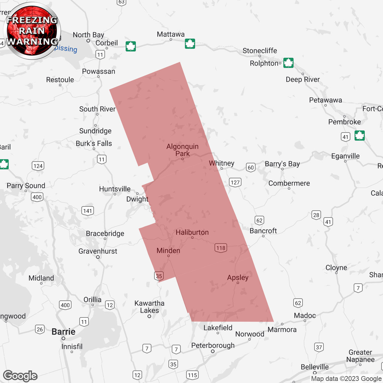 Freezing Rain Warning Issued