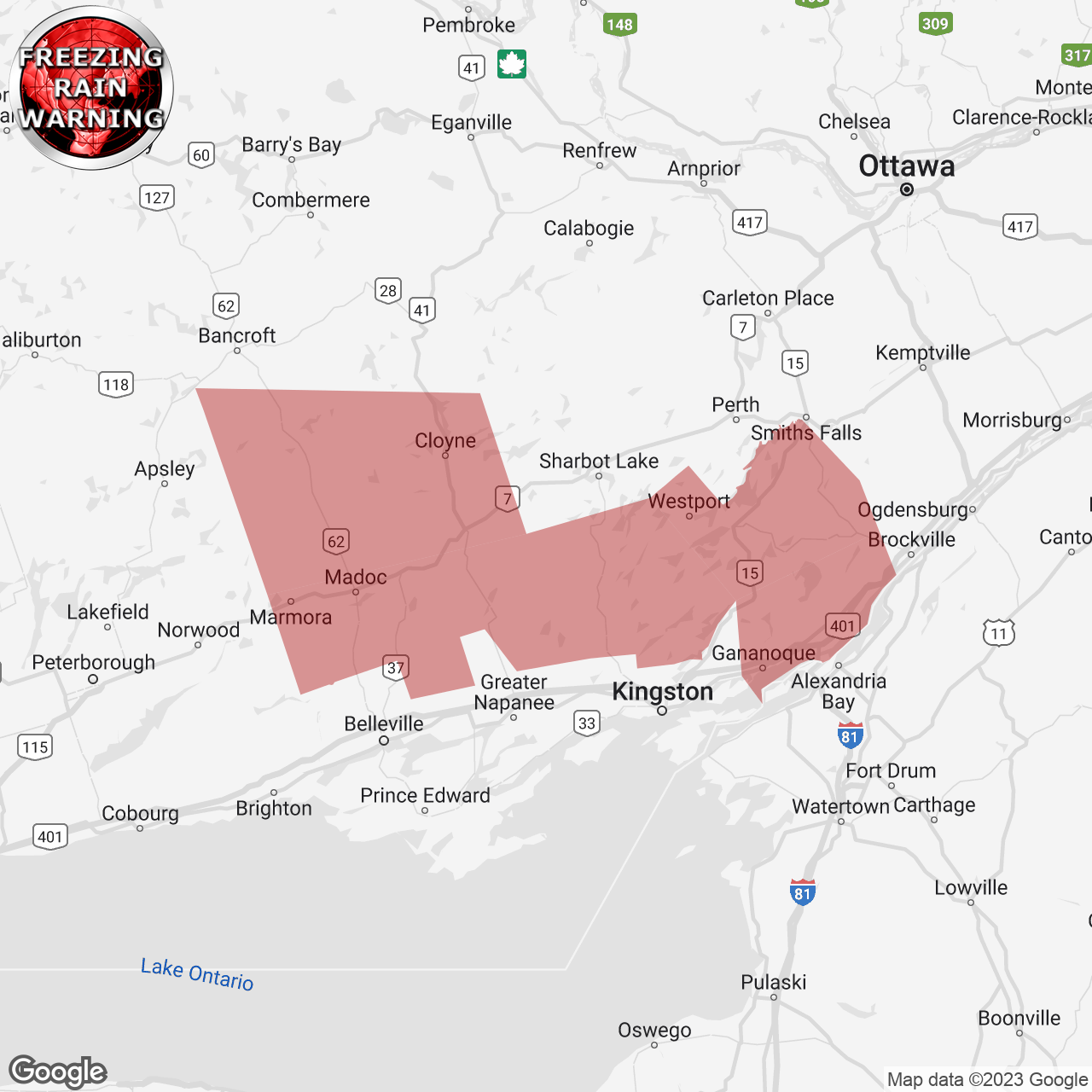 Freezing Rain Warning Issued