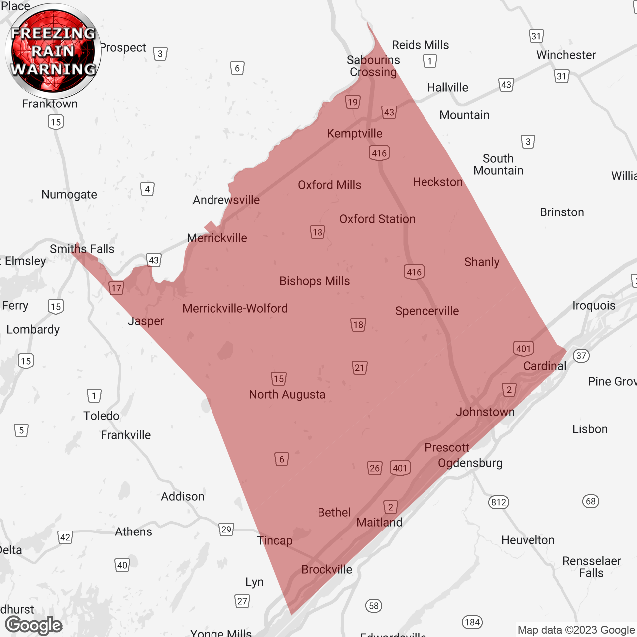 Freezing Rain Warning Issued