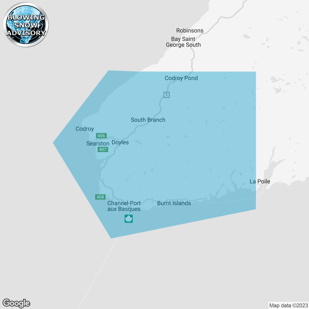Blowing Snow Advisory Issued