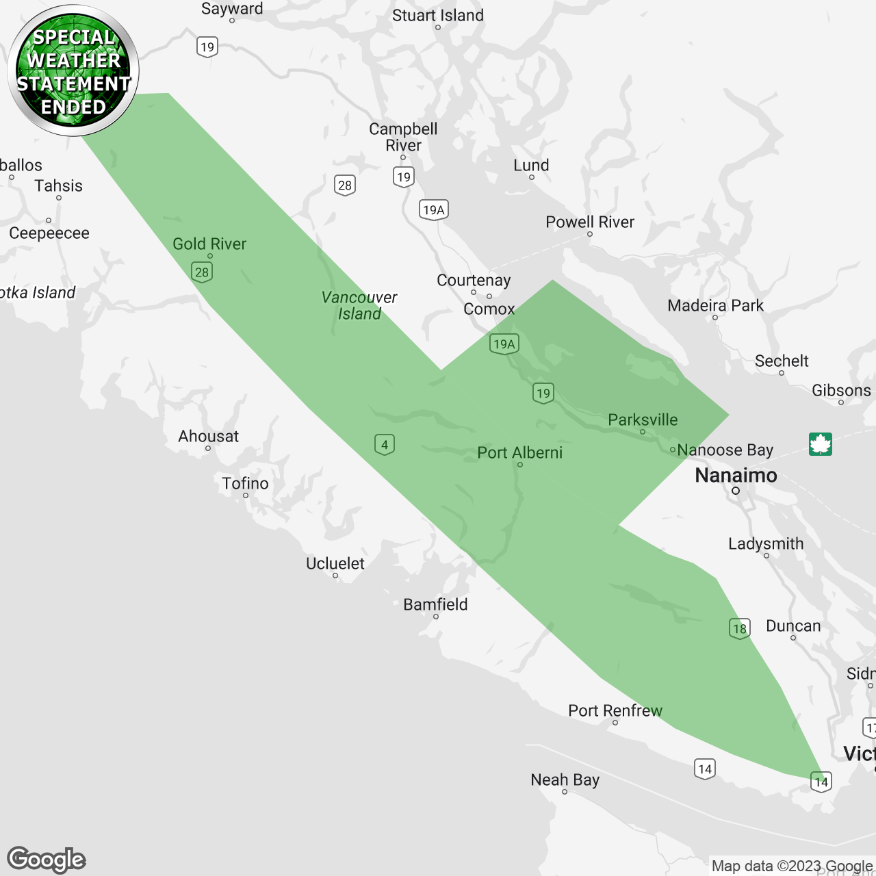 Special Weather Statement Ended