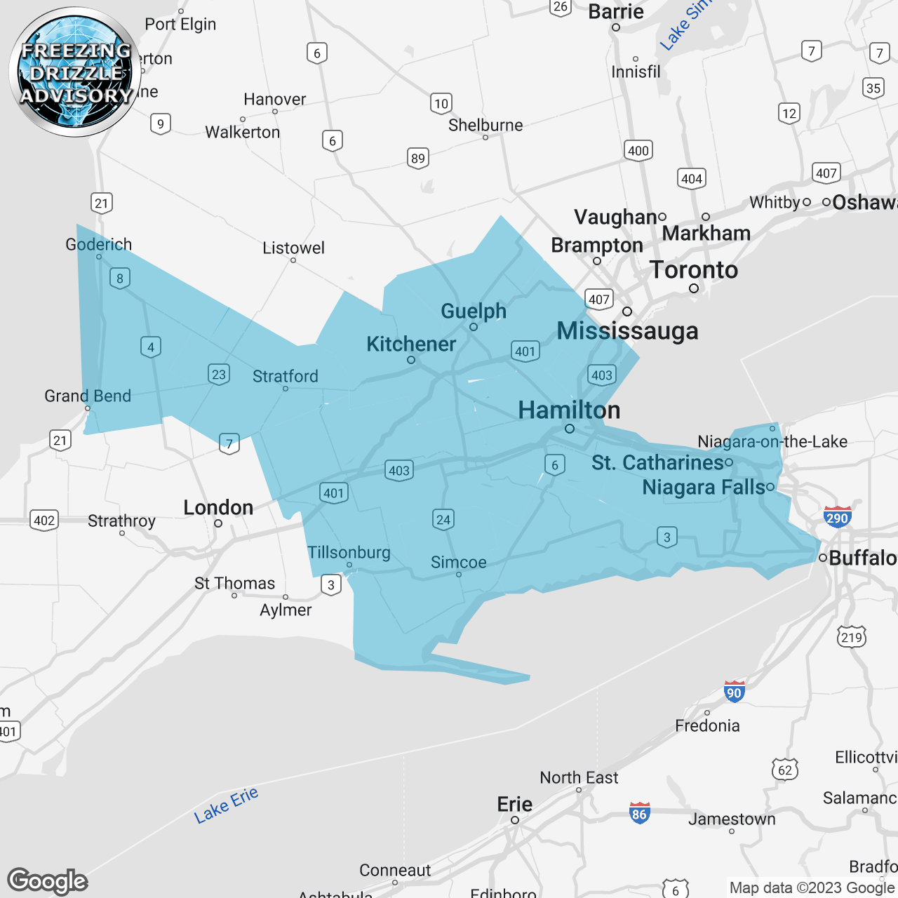 Freezing Drizzle Advisory Replaces Freezing Rain Warning