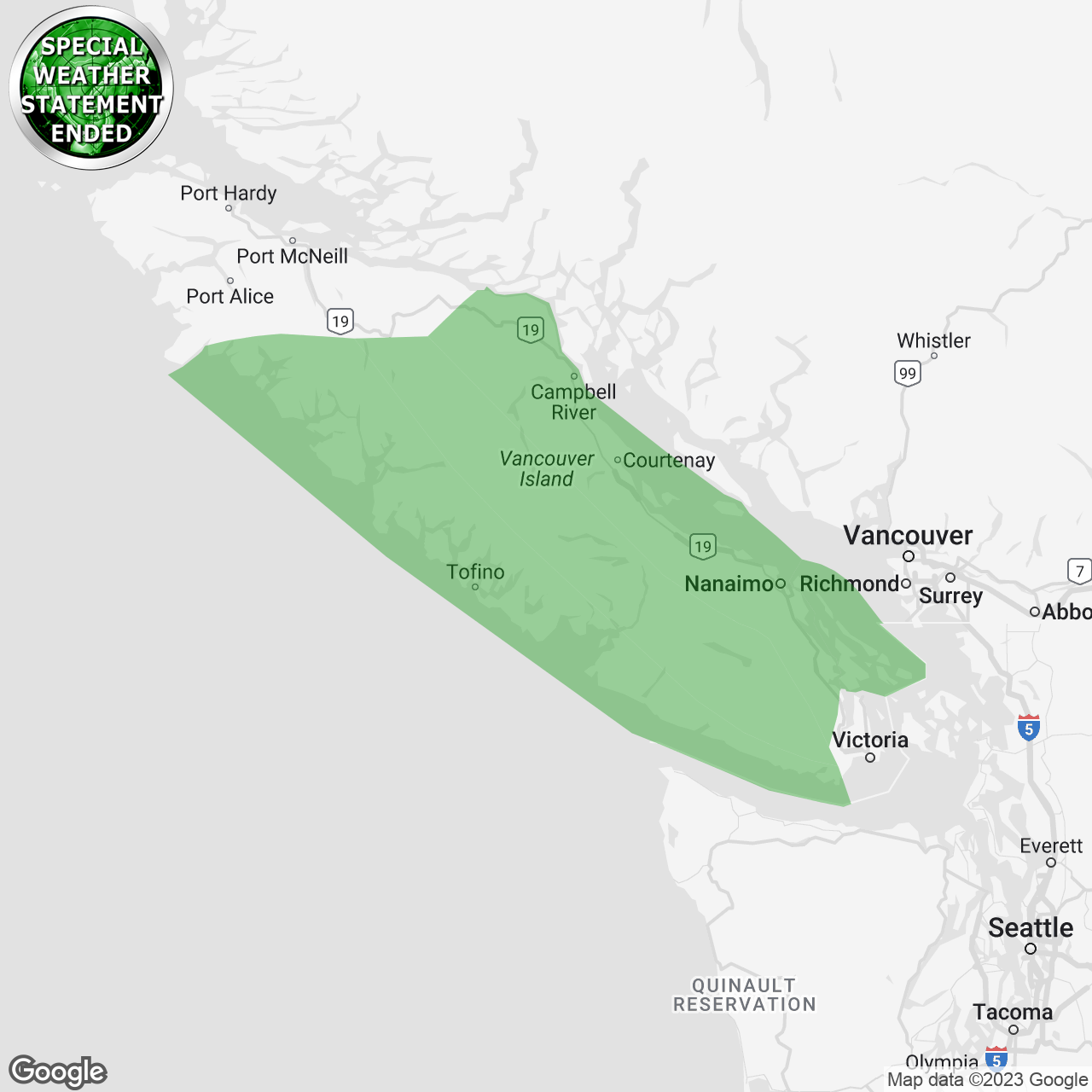 Special Weather Statement Ended
