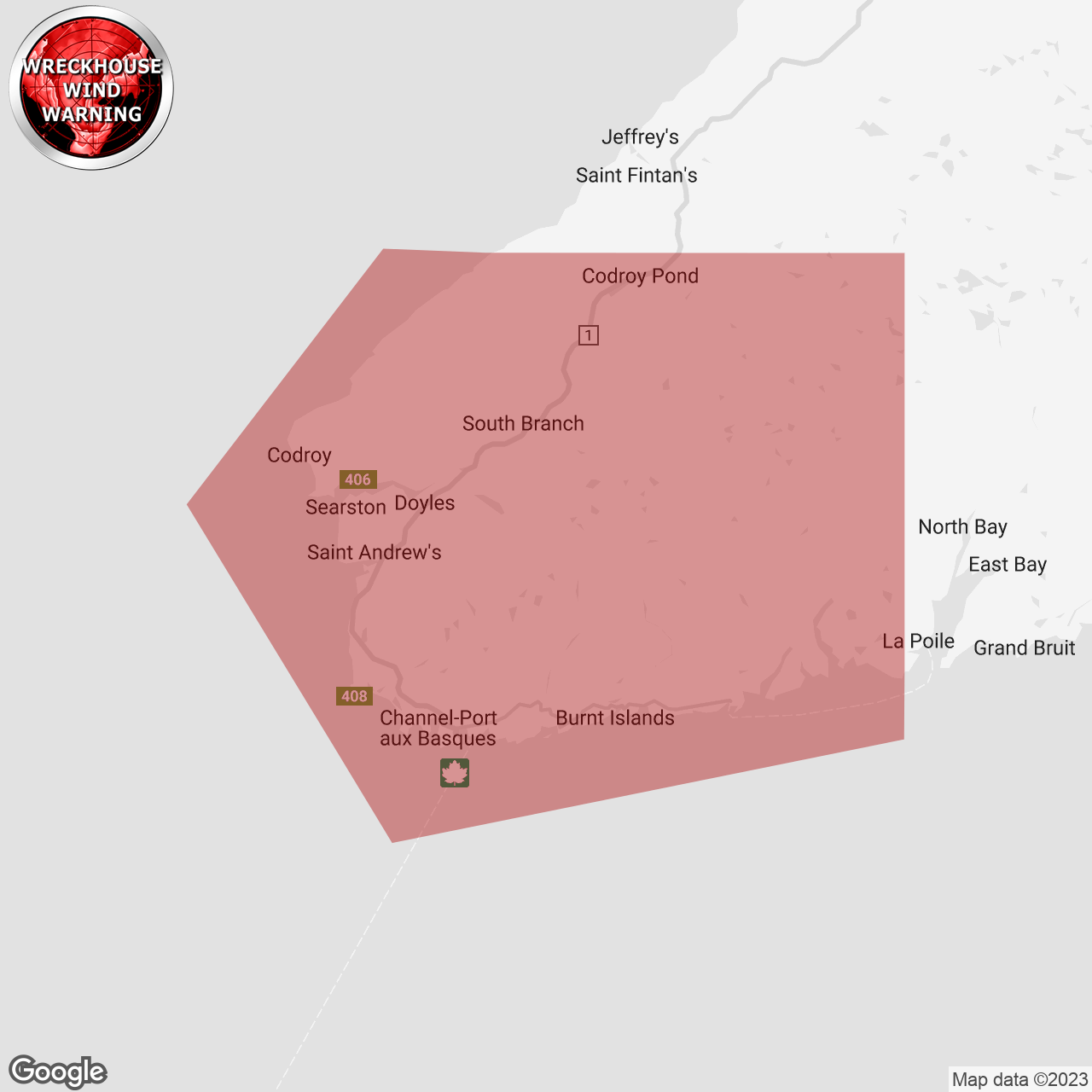 Wreckhouse Wind Warning Issued