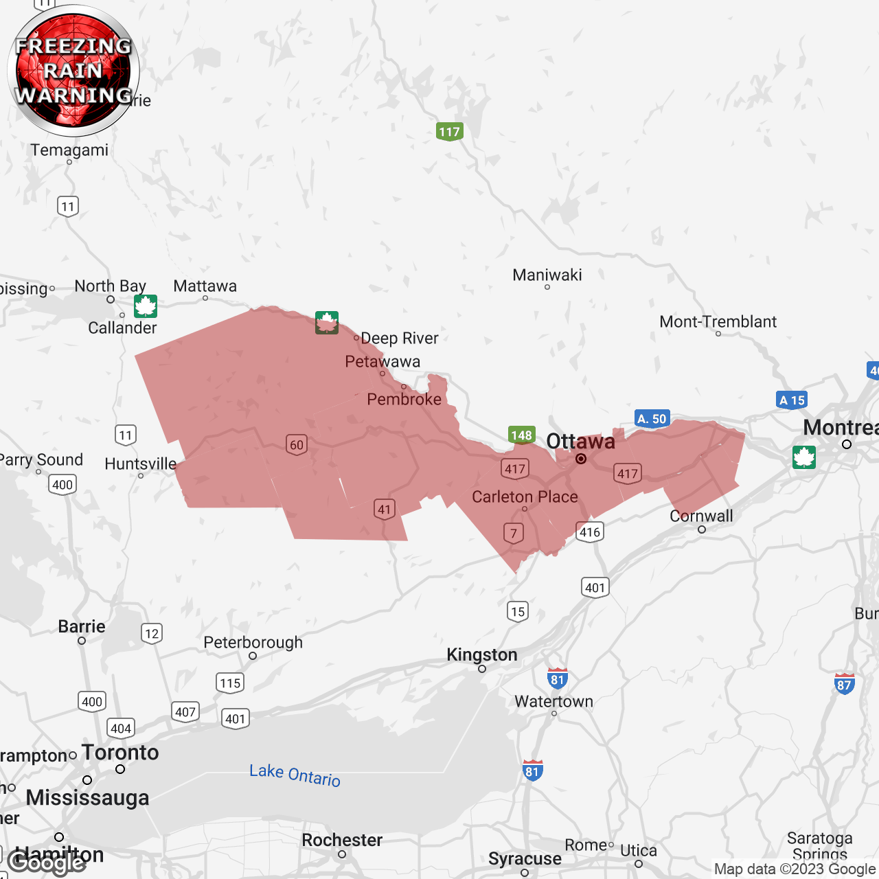 Freezing Rain Warning Issued