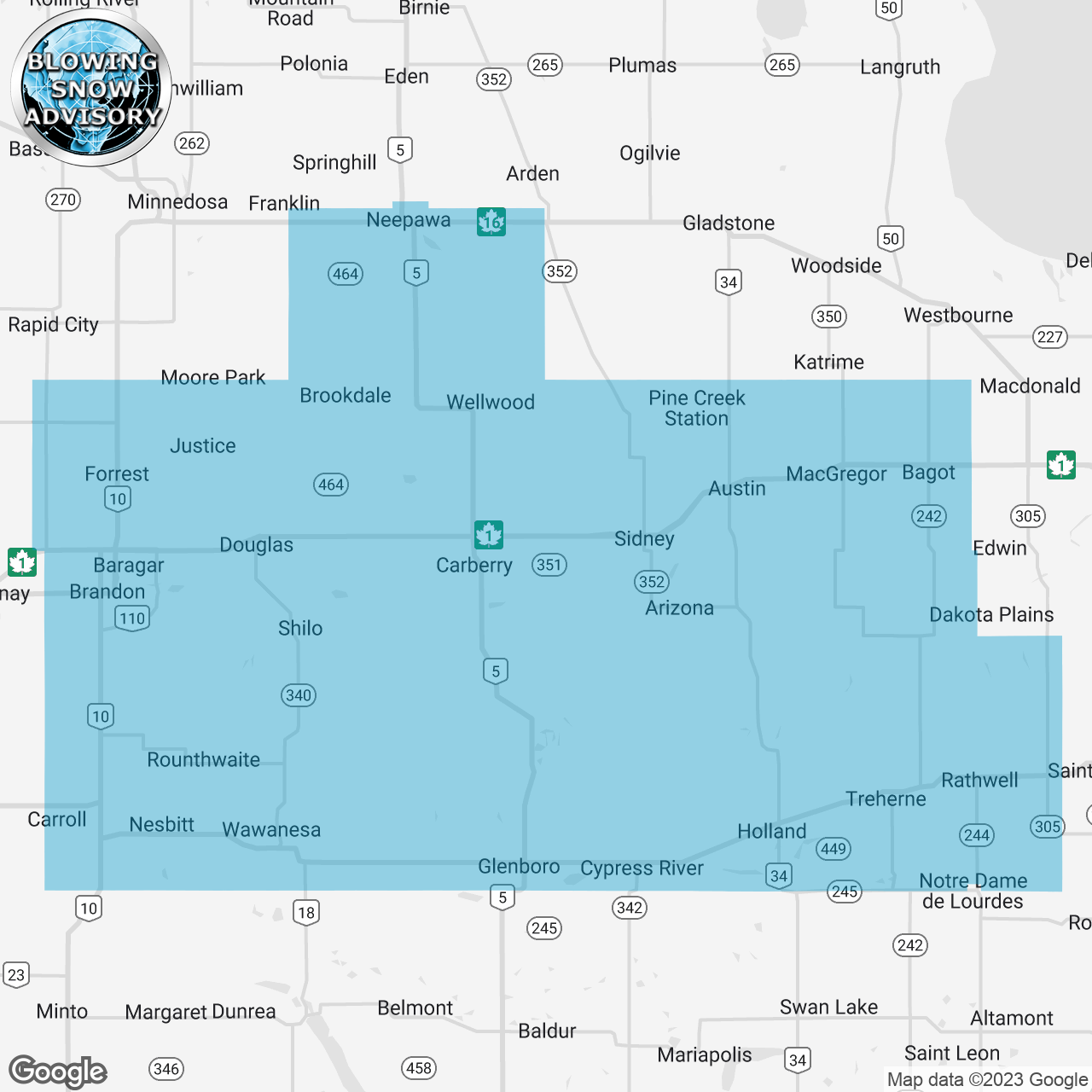 Blowing Snow Advisory Issued