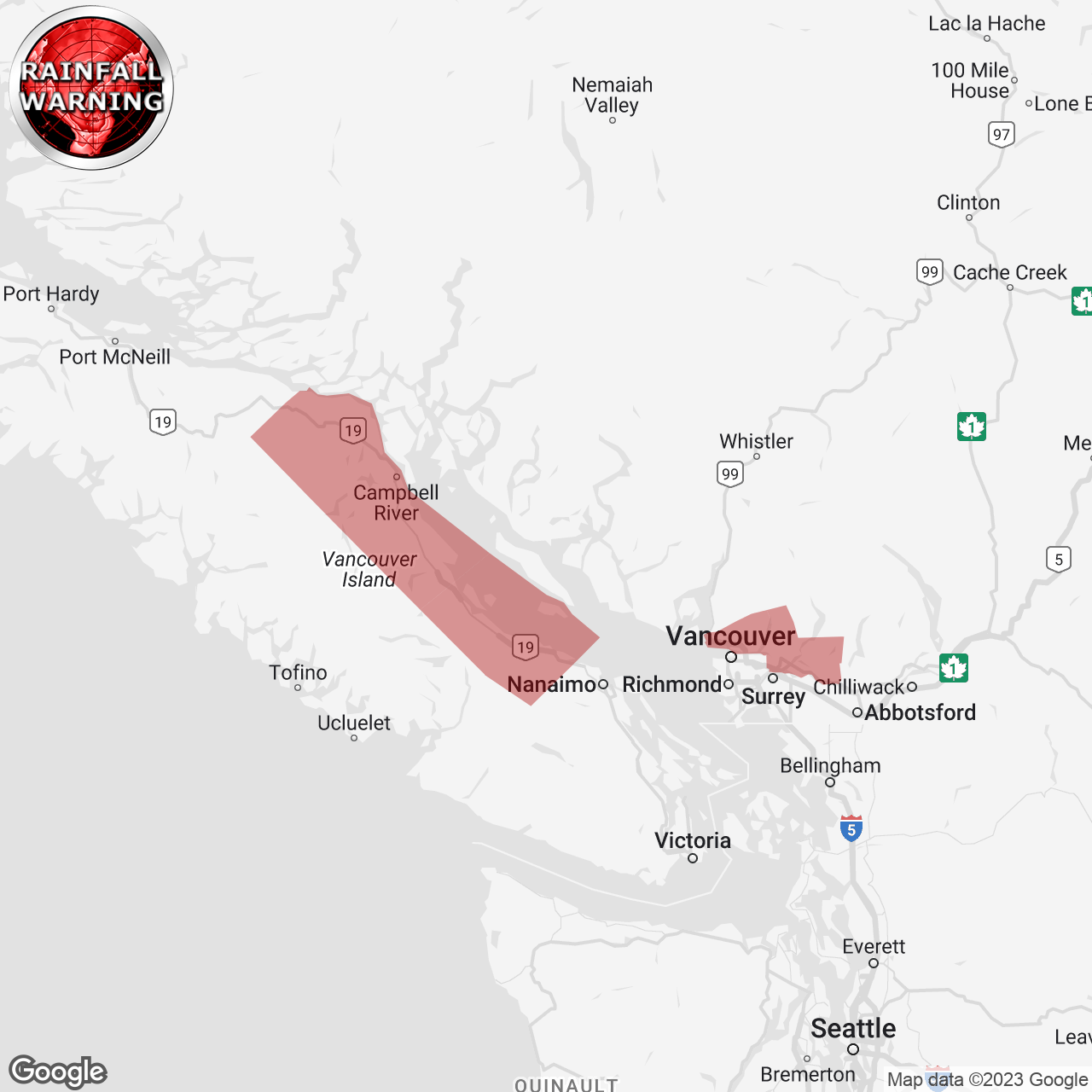 Maple Ridge Time Rainfall Warning Issued