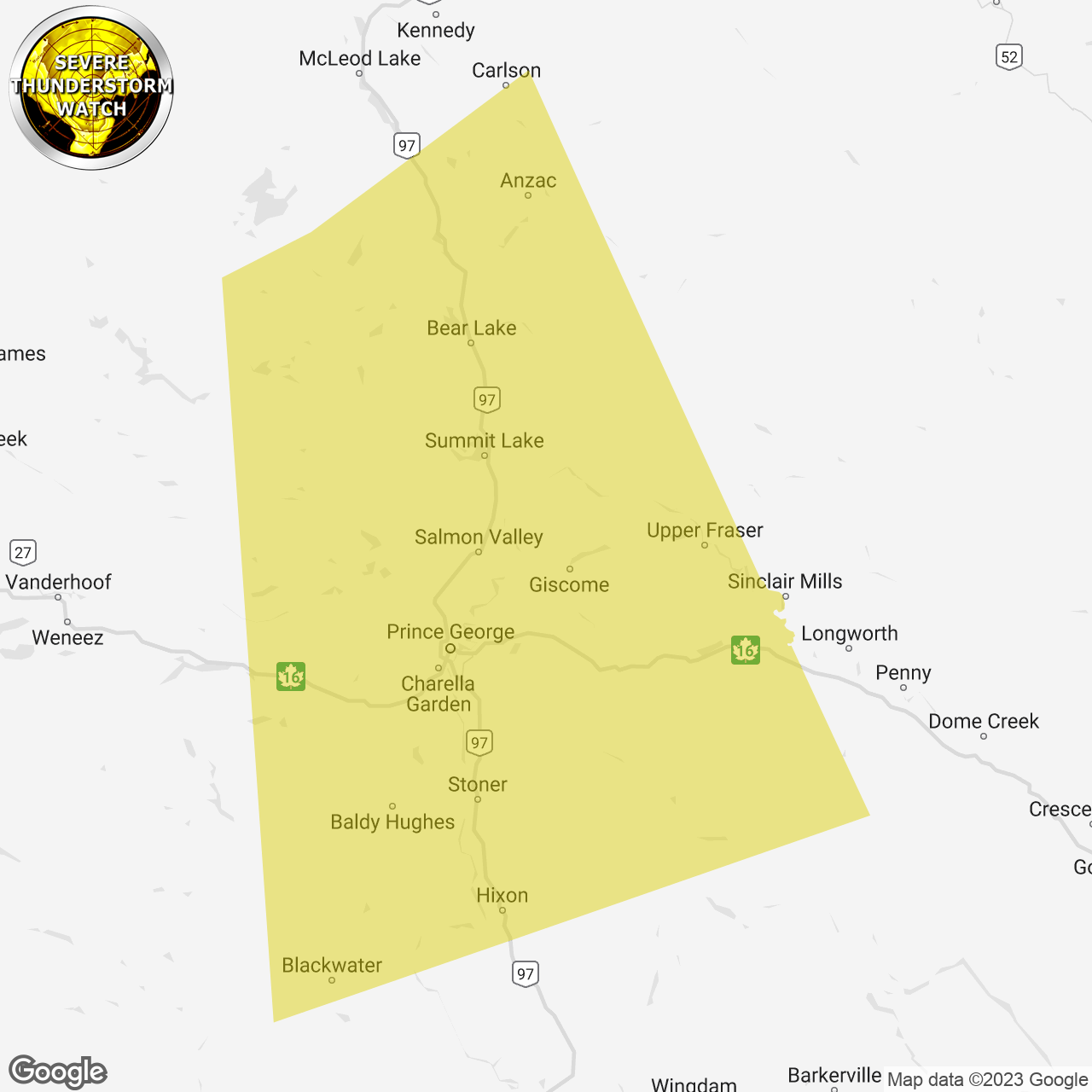 Severe Thunderstorm Watch Issued