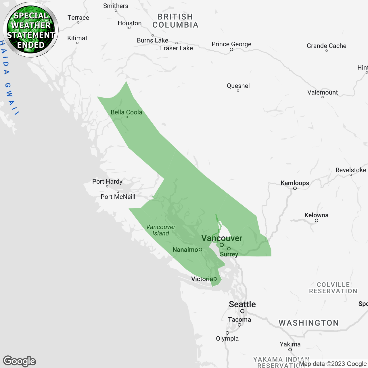 Special Weather Statement Ended