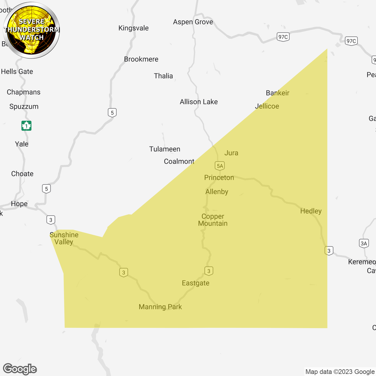 Severe Thunderstorm Watch Issued