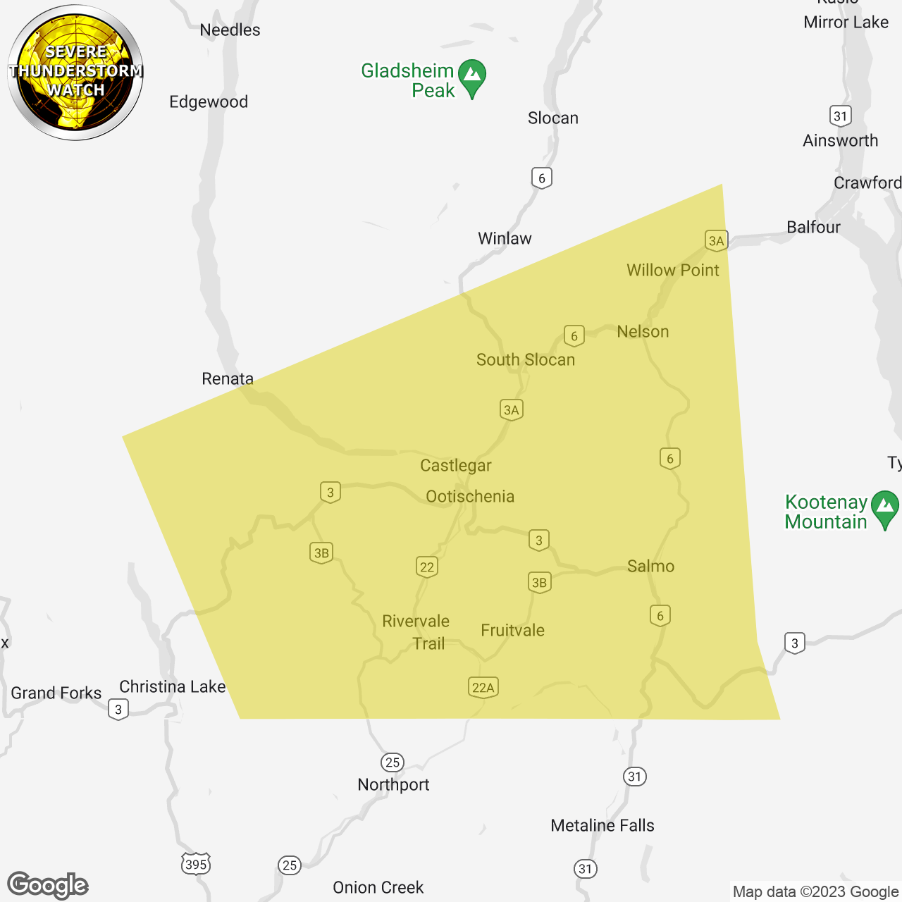 Severe Thunderstorm Watch Issued