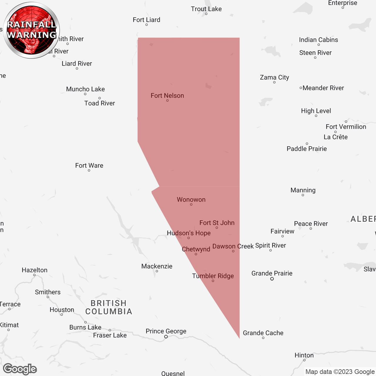 Rainfall Warning Issued