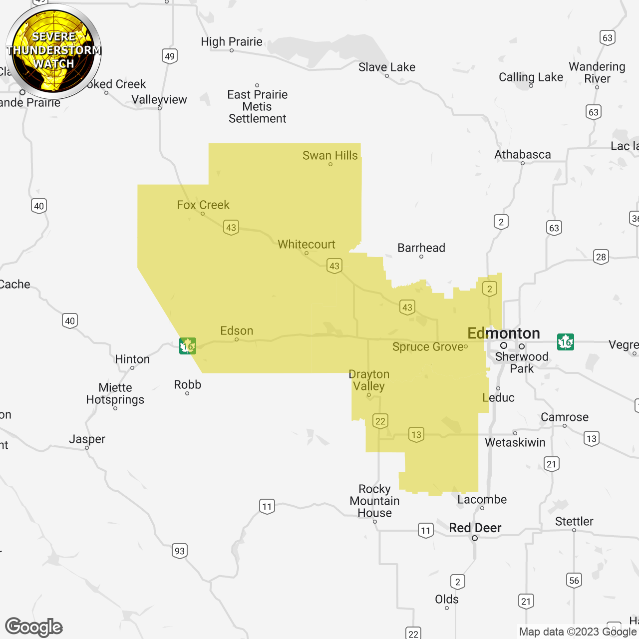 Severe Thunderstorm Watch Issued