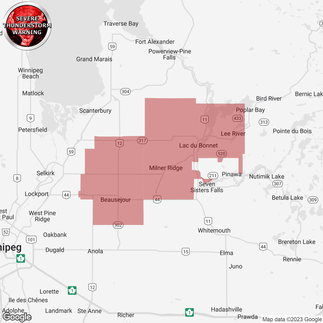 Severe Thunderstorm Warning Issued