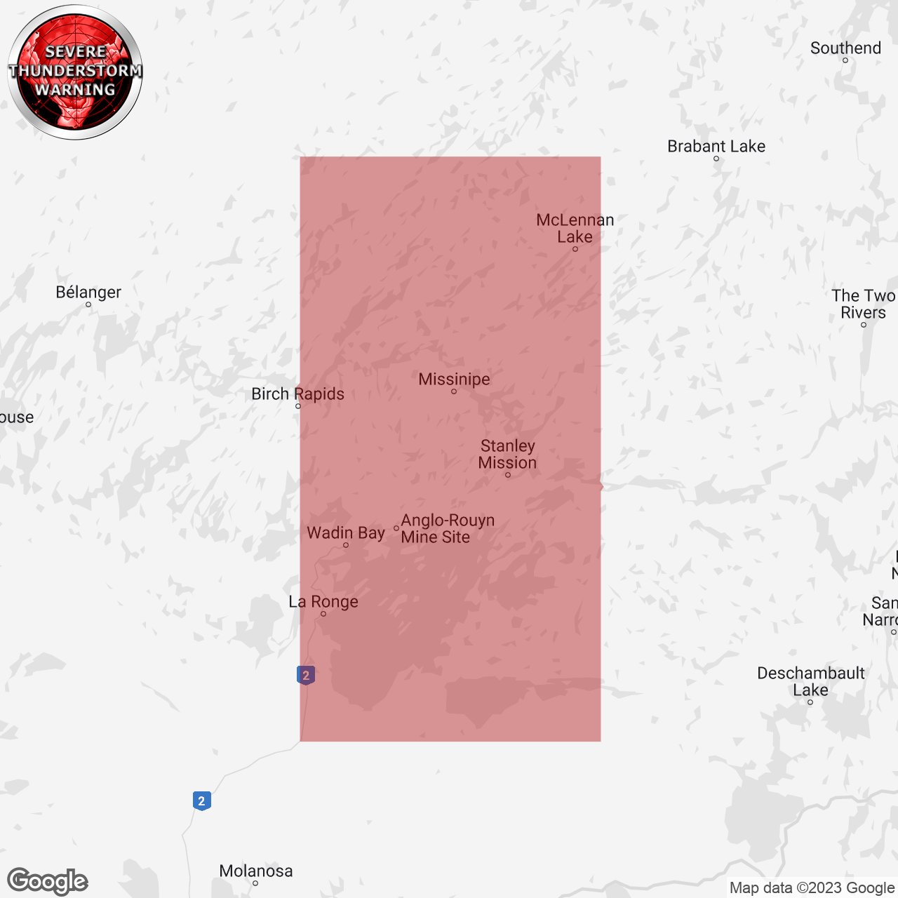 Severe Thunderstorm Warning Issued