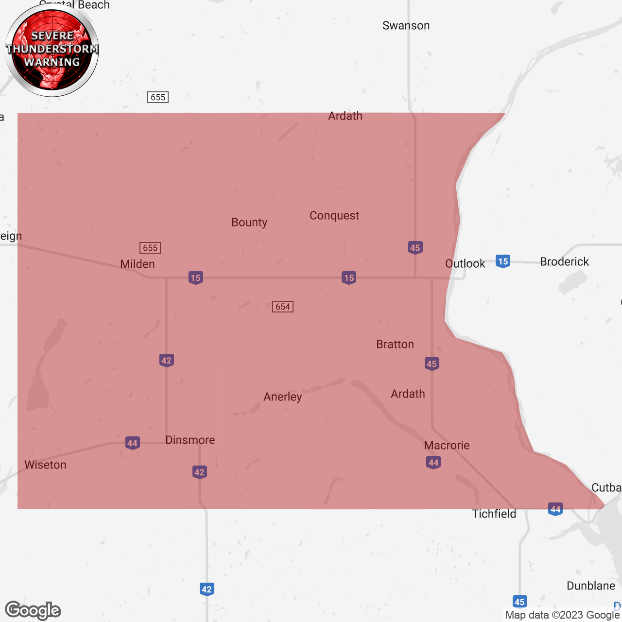 Severe Thunderstorm Warning Issued