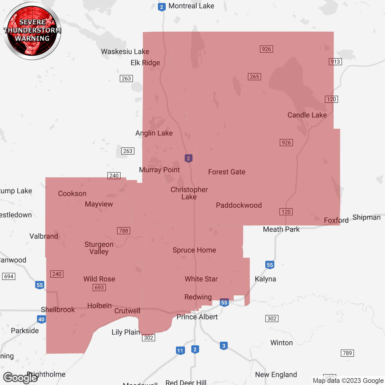 Severe Thunderstorm Warning Issued