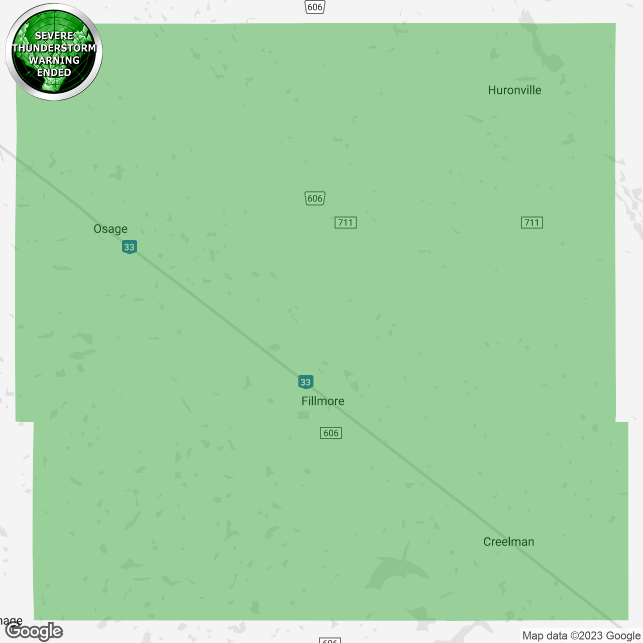 Severe Thunderstorm Warning Ended