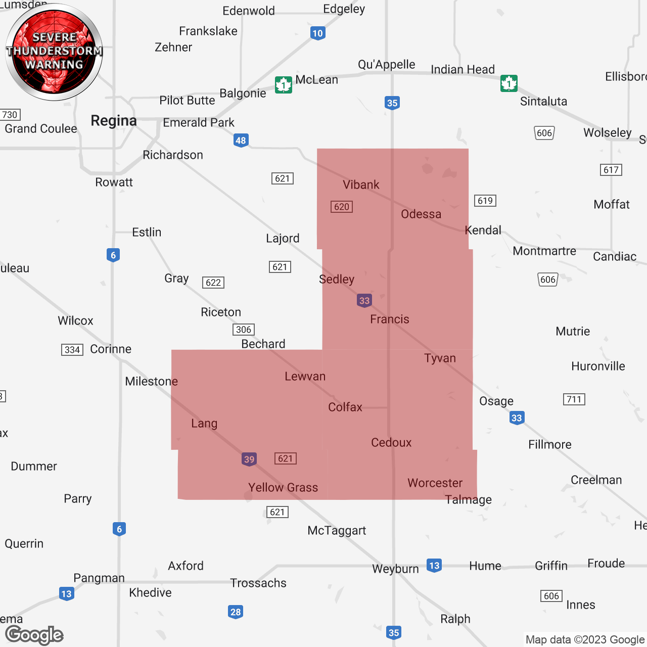 Severe Thunderstorm Warning Issued