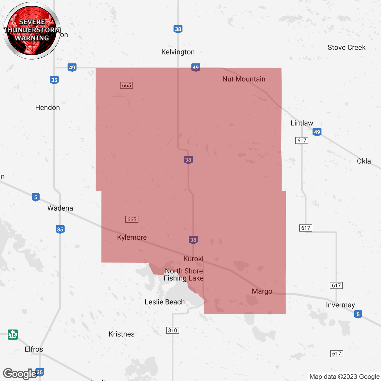 Severe Thunderstorm Warning Issued