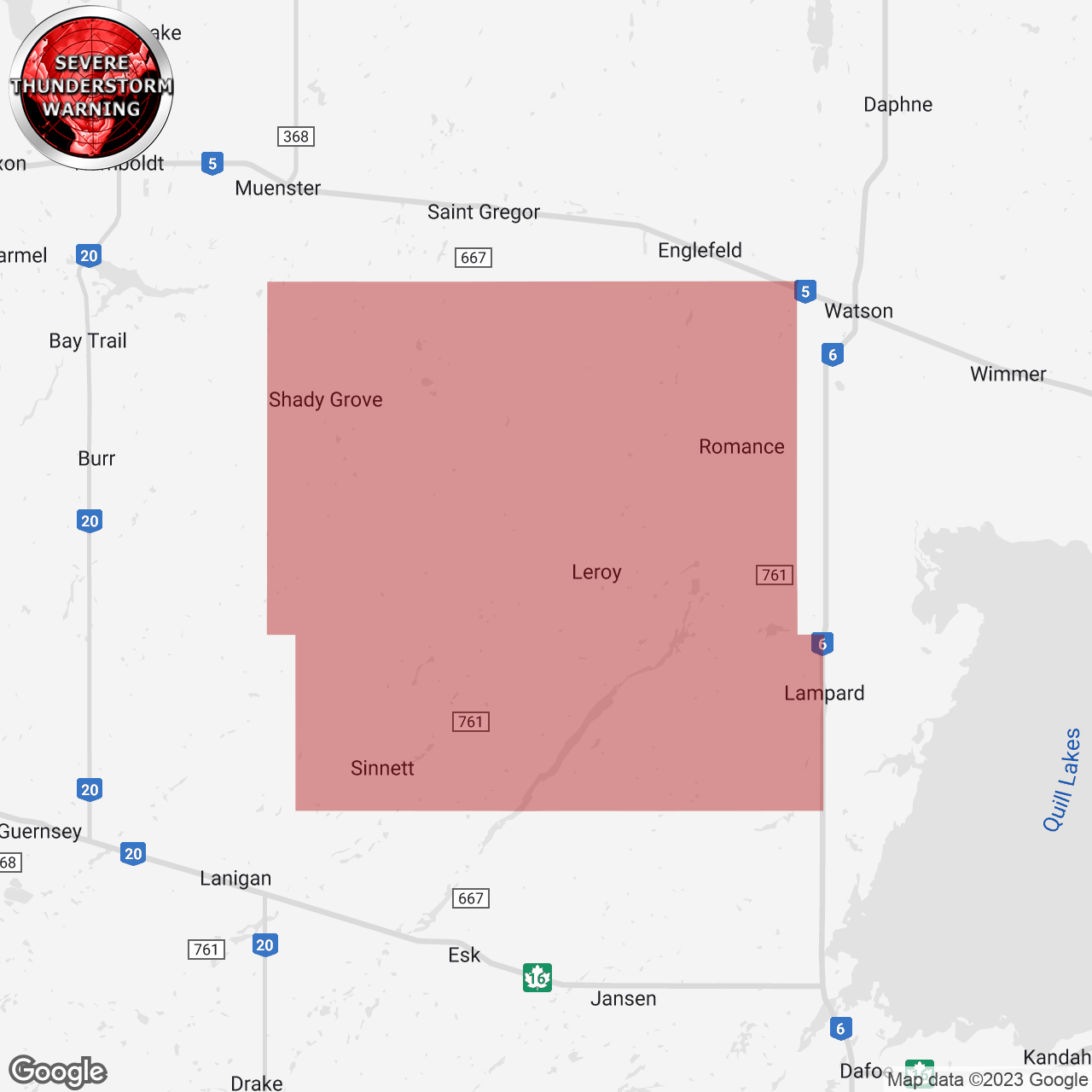 Severe Thunderstorm Warning Issued