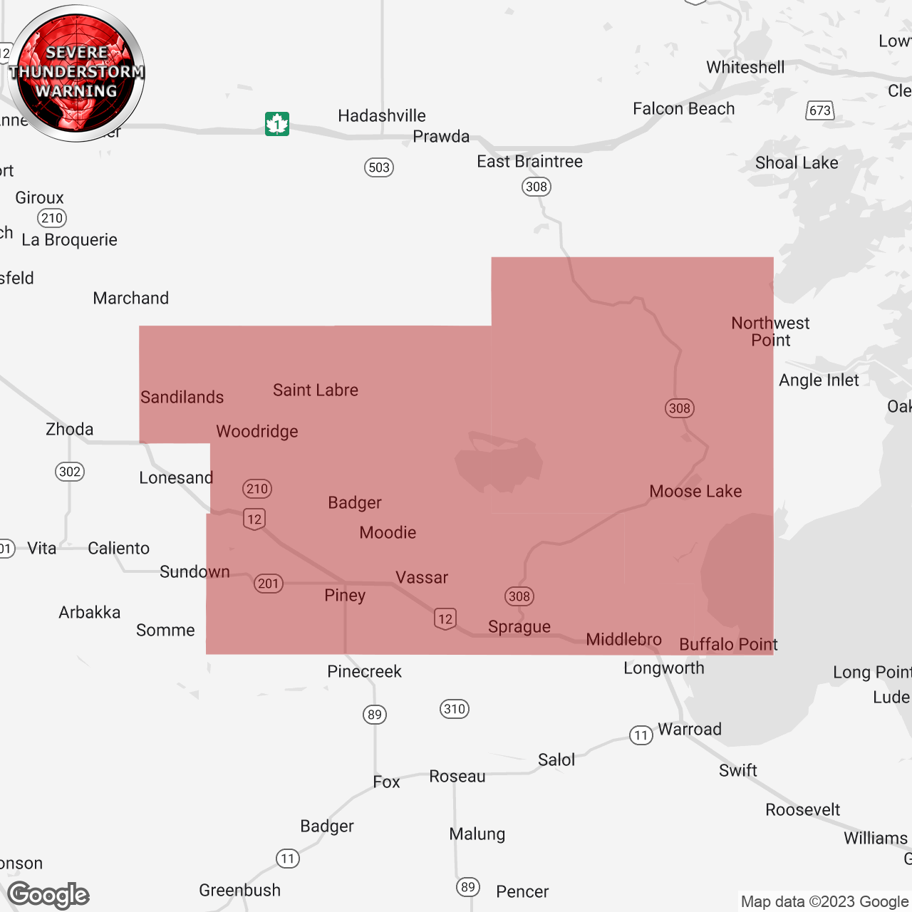 Severe Thunderstorm Warning Issued
