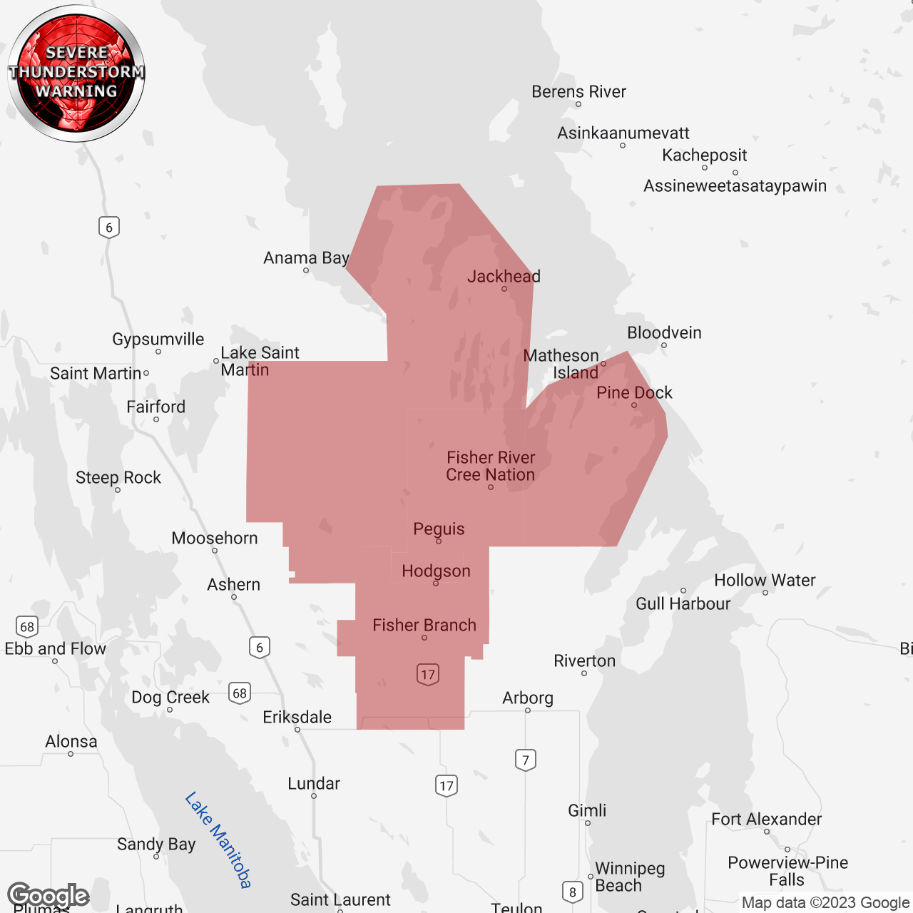 Severe Thunderstorm Warning Issued