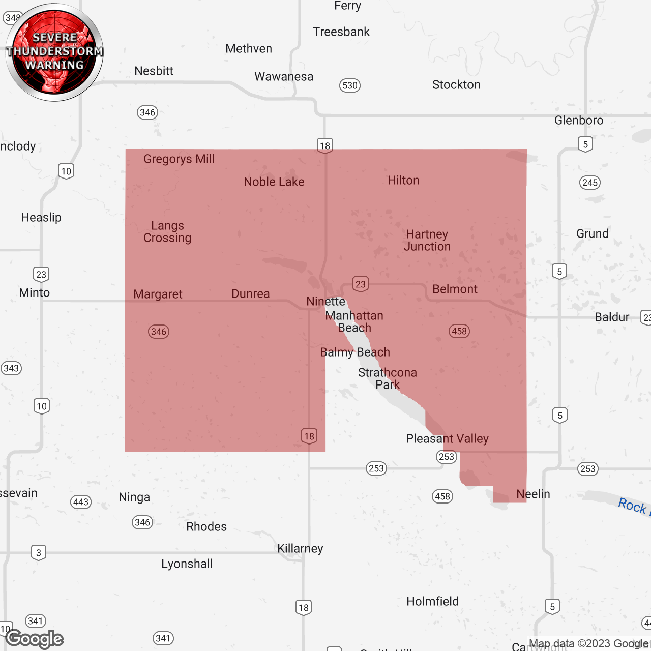 Severe Thunderstorm Warning Issued