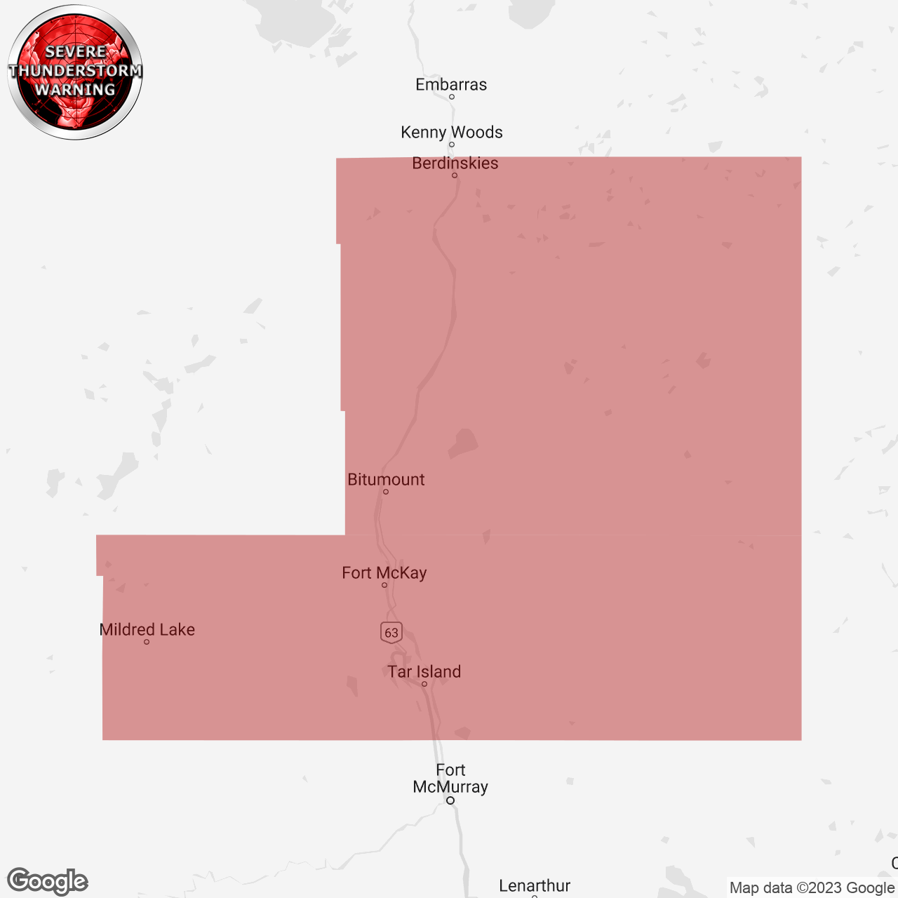 Severe Thunderstorm Warning Issued