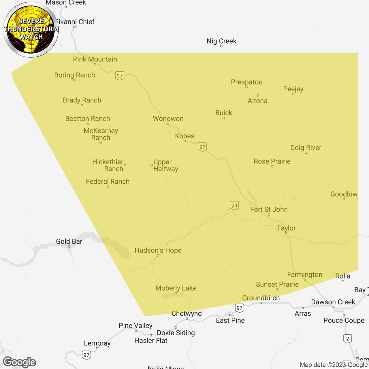 Severe Thunderstorm Watch Issued