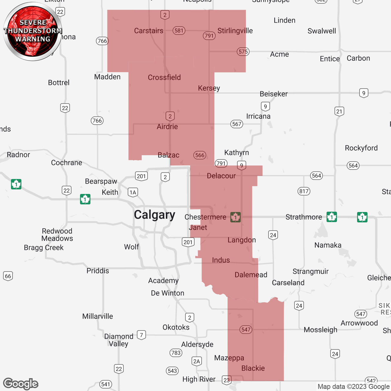 Severe Thunderstorm Warning Issued