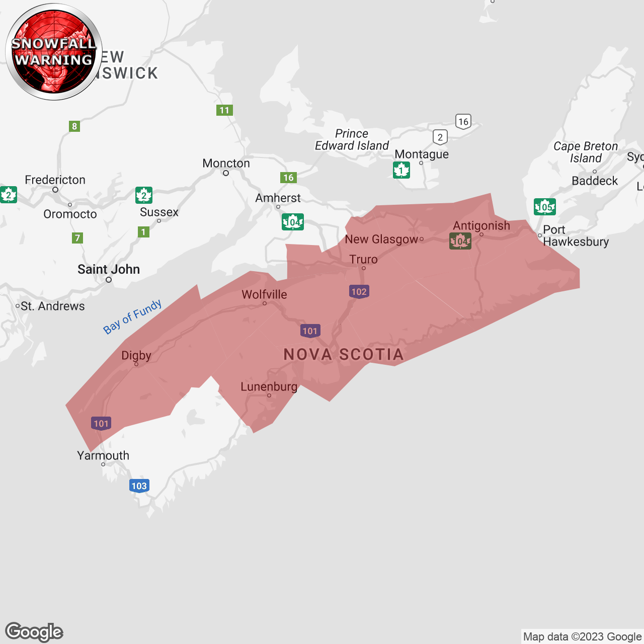 Snowfall Warning Issued