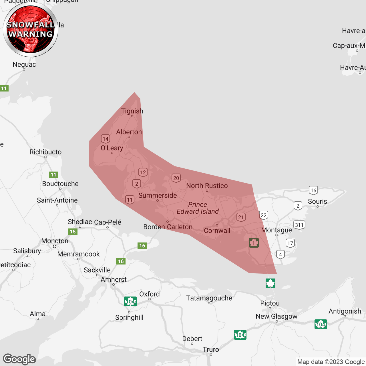 Snowfall Warning Issued