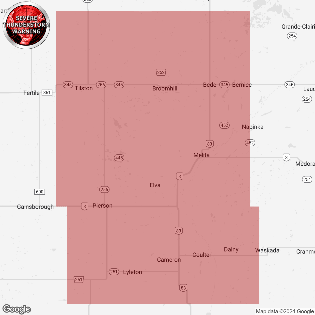 Severe Thunderstorm Warning Replaces Tornado Warning